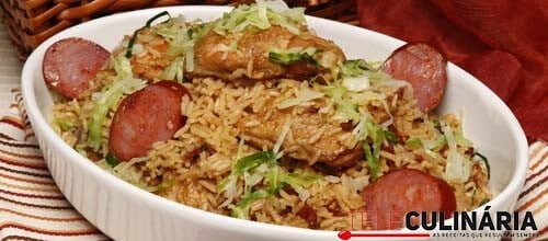 Arroz de frango com repolho