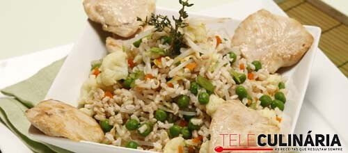 Arroz da horta com frango