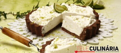 Tarte de bolacha, chocolate e lima