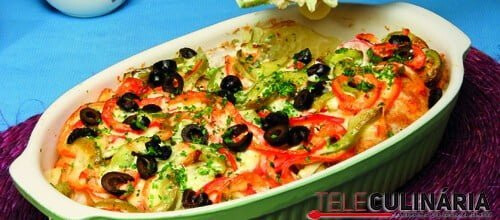 Peixe no forno com maionese