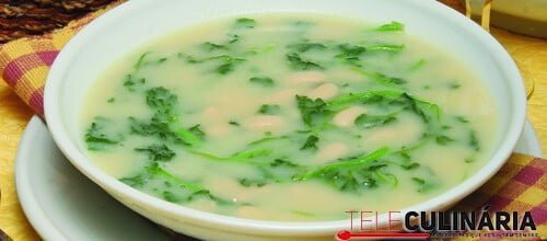 Sopa de agriões e feijão