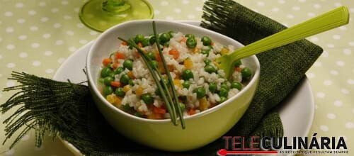 Risotto de ervilhas e pimentos