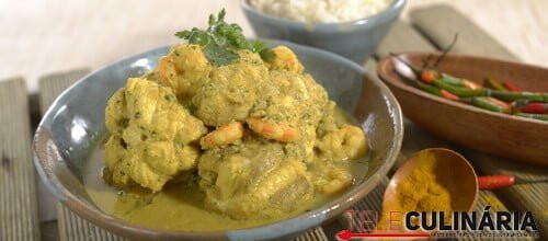 Caril de cação com camarão