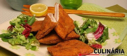 Escalopes fritos com presunto
