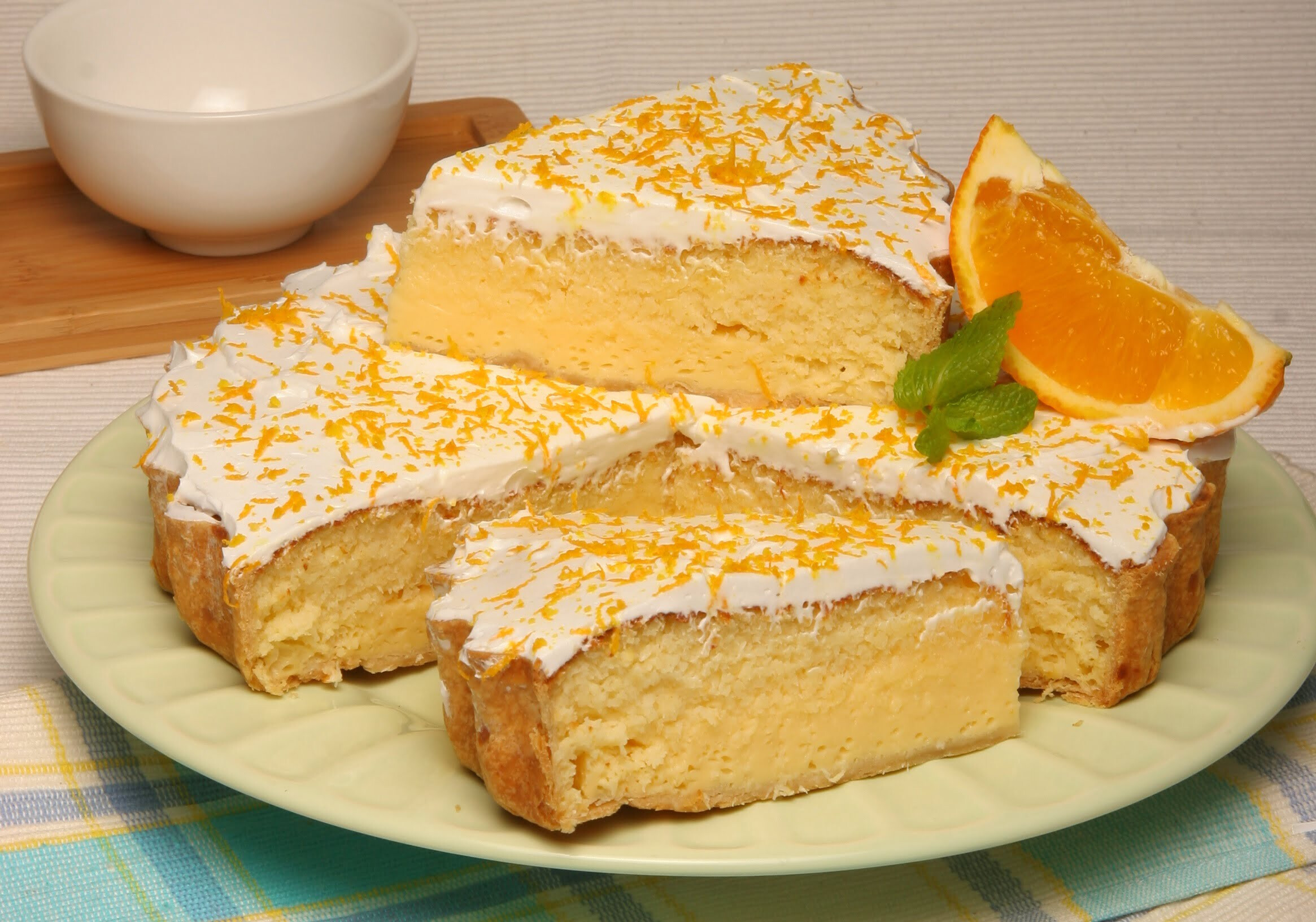 Tarte de coco com laranja