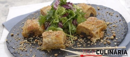 Folhado de alheira e tâmaras