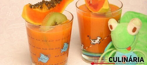 Néctar de papaia e cenoura
