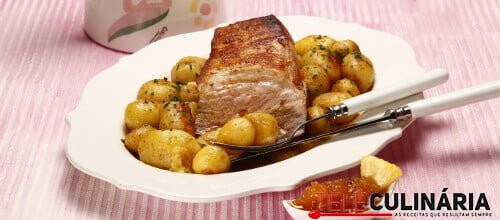 Entremeada guisada com chutney de ananás