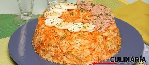 Pudim de arroz com atum