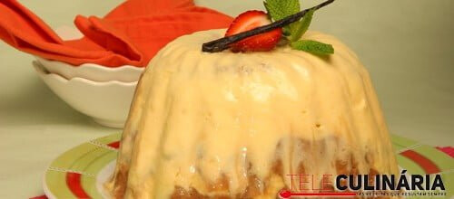 Pudim de chocolate e baunilha