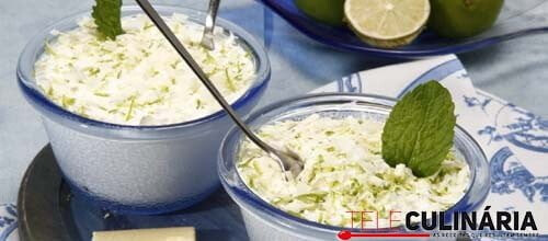 Mousse de lima e chocolate branco