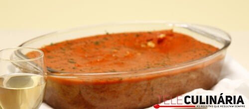 Bacalhau fofo com tomate