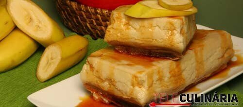 Pudim flan de banana