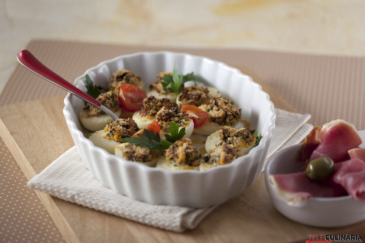 Ovos no forno com presunto