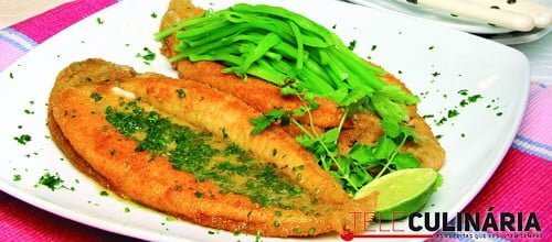 Linguado panado com manteiga de ervas
