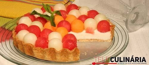 Tarte de melão, meloa e melancia