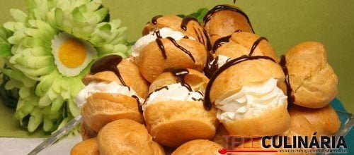 Profiteroles com natas