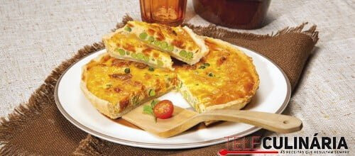 Quiche de farinheira e ervilhas