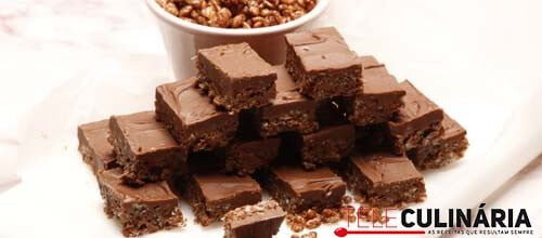 Estaladiços de arroz e chocolate