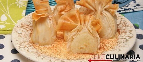 Peras rocha em massa brick com molho inglês