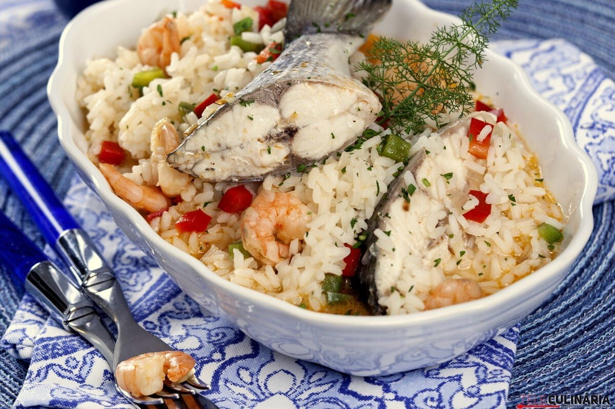 Arroz de dourada com camarão
