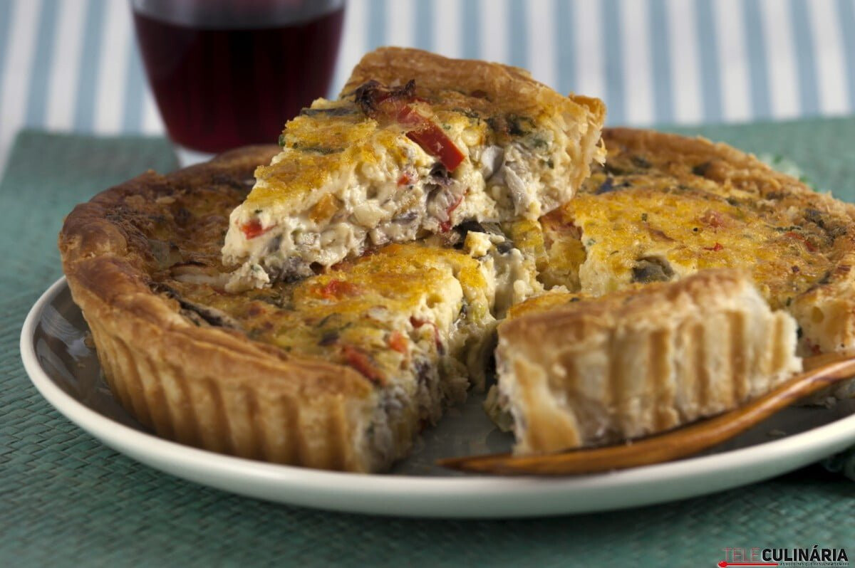 Quiche de sardas e alho-francês