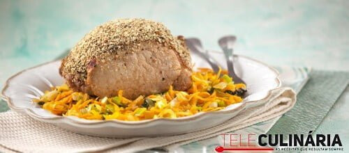 Lombo de porco em crosta de especiarias