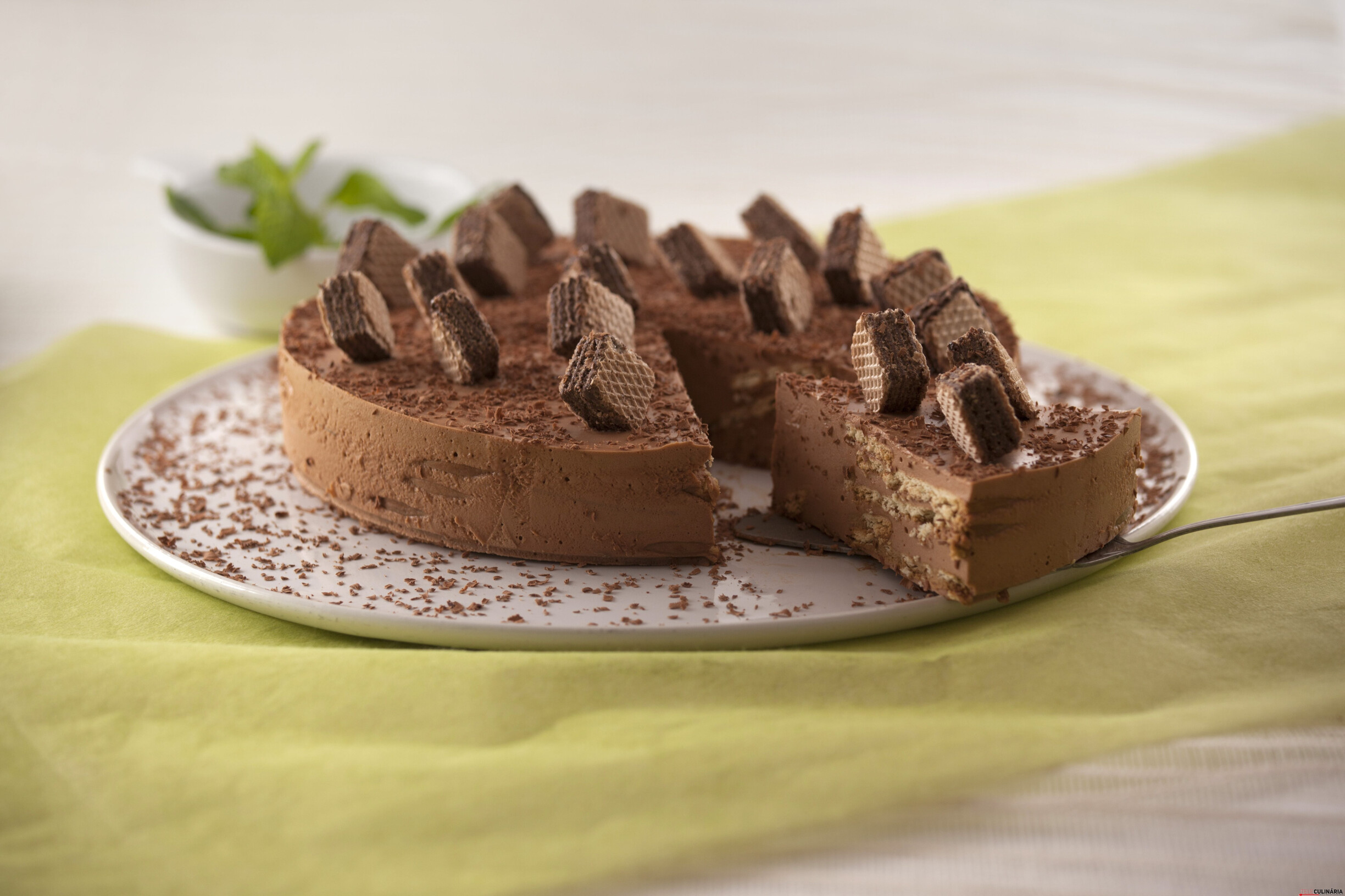 Semifrio de bolacha e chocolate