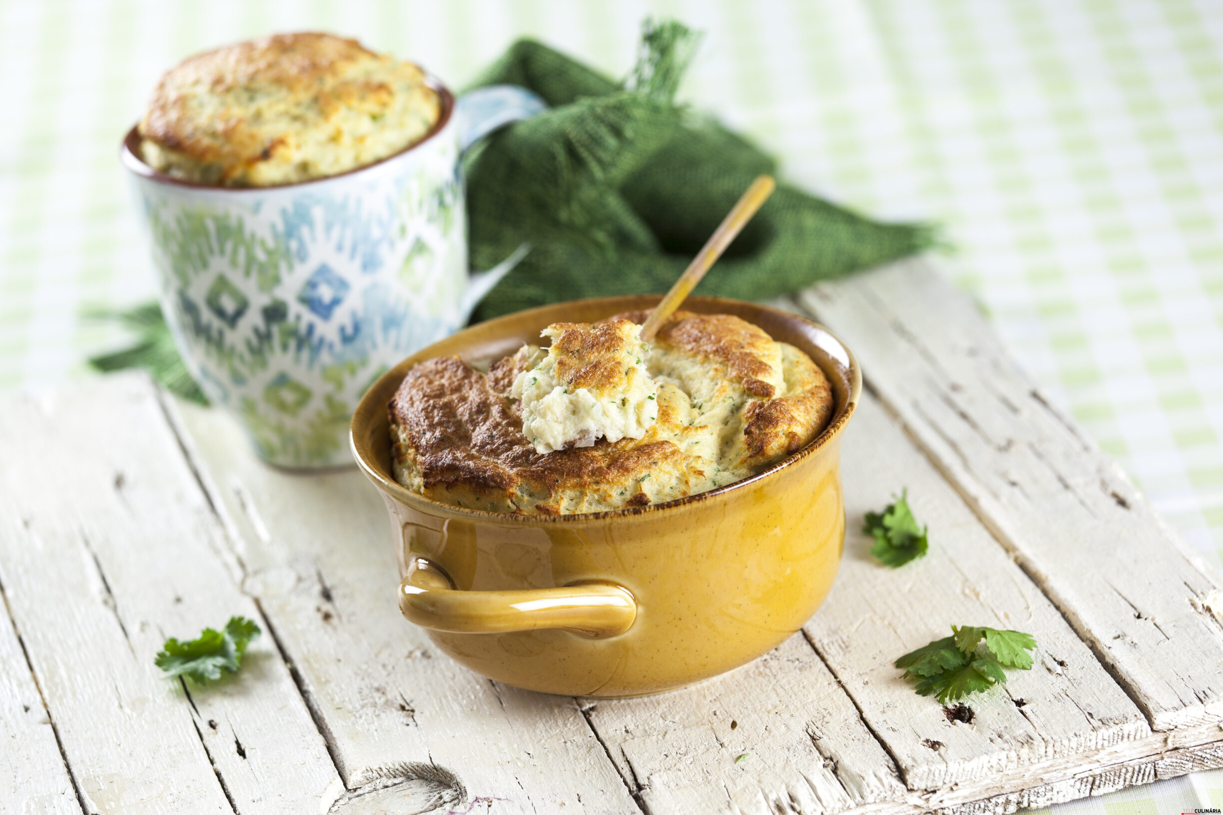 Soufflé de pescada e coentros