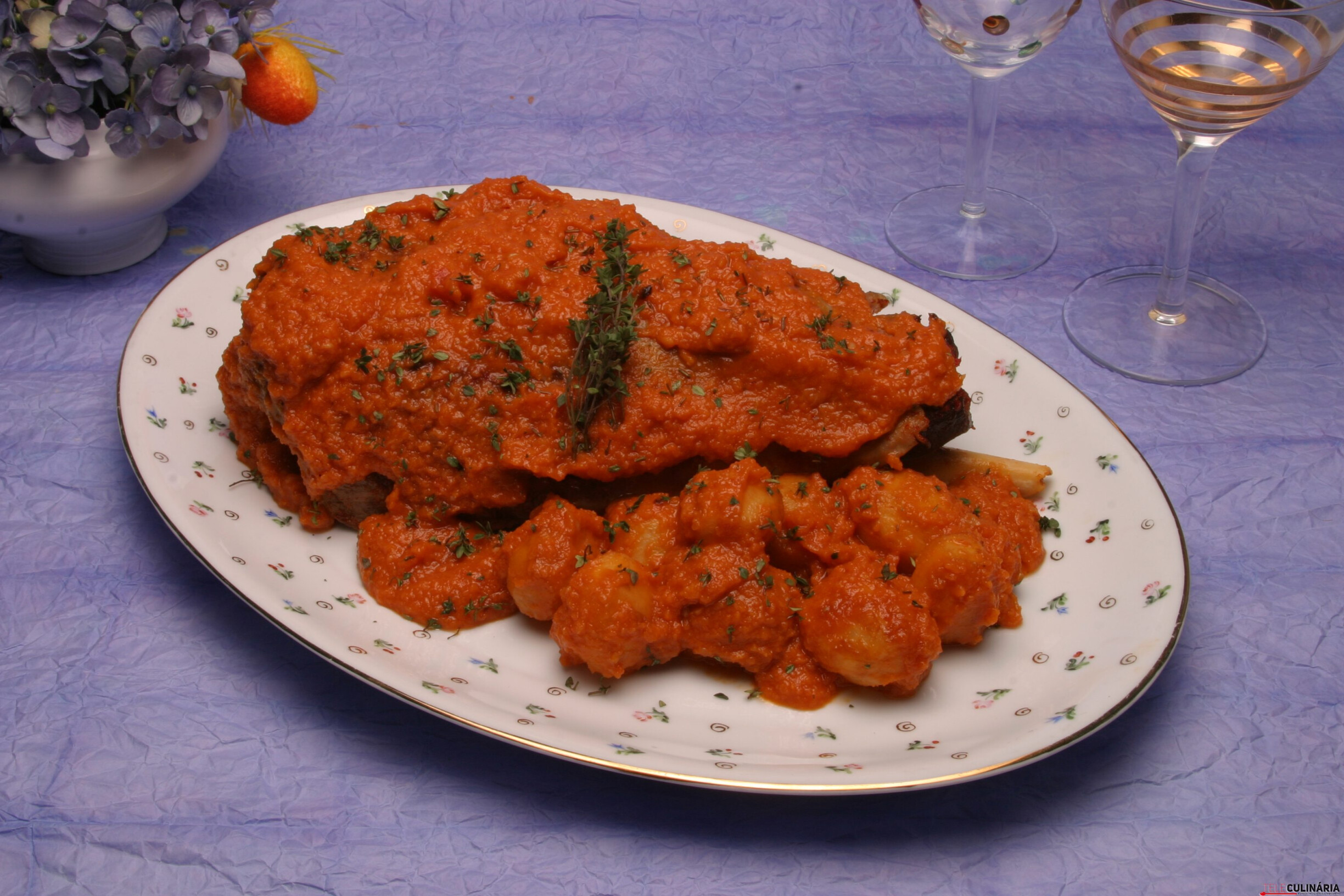 Perna de borrego no forno (robot de cozinha)