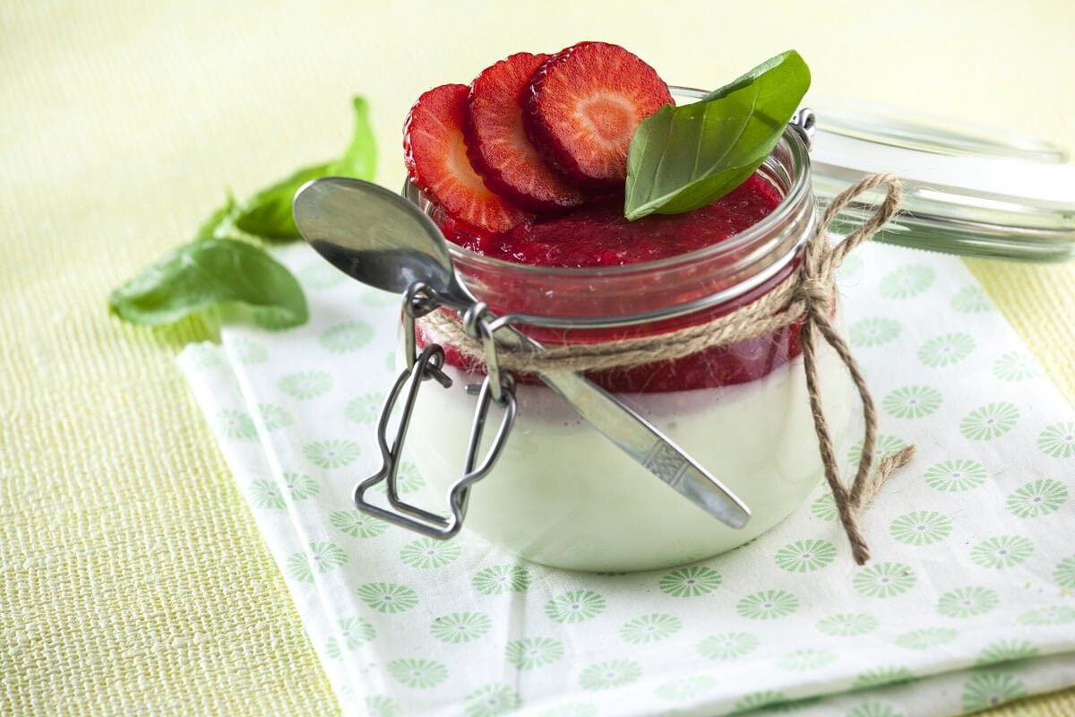 Dueto de morango e nata (robot de cozinha)