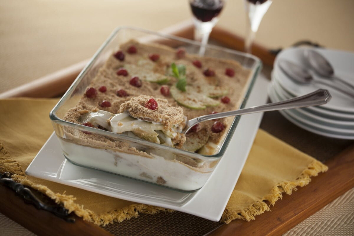 Delícia de maçã verde e iogurte