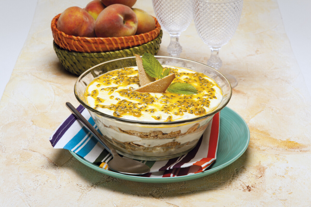 Delícia de maracujá com bolacha