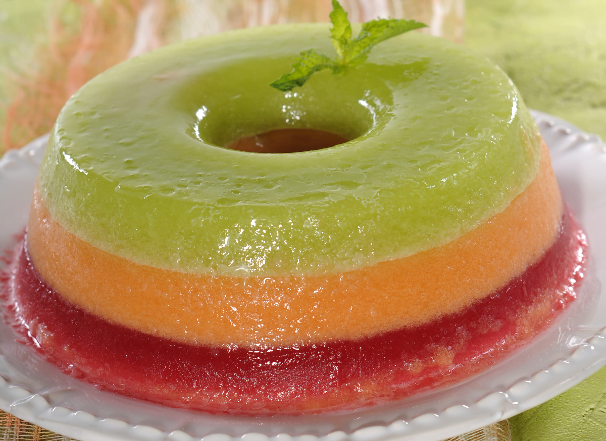 Pudim de três cores