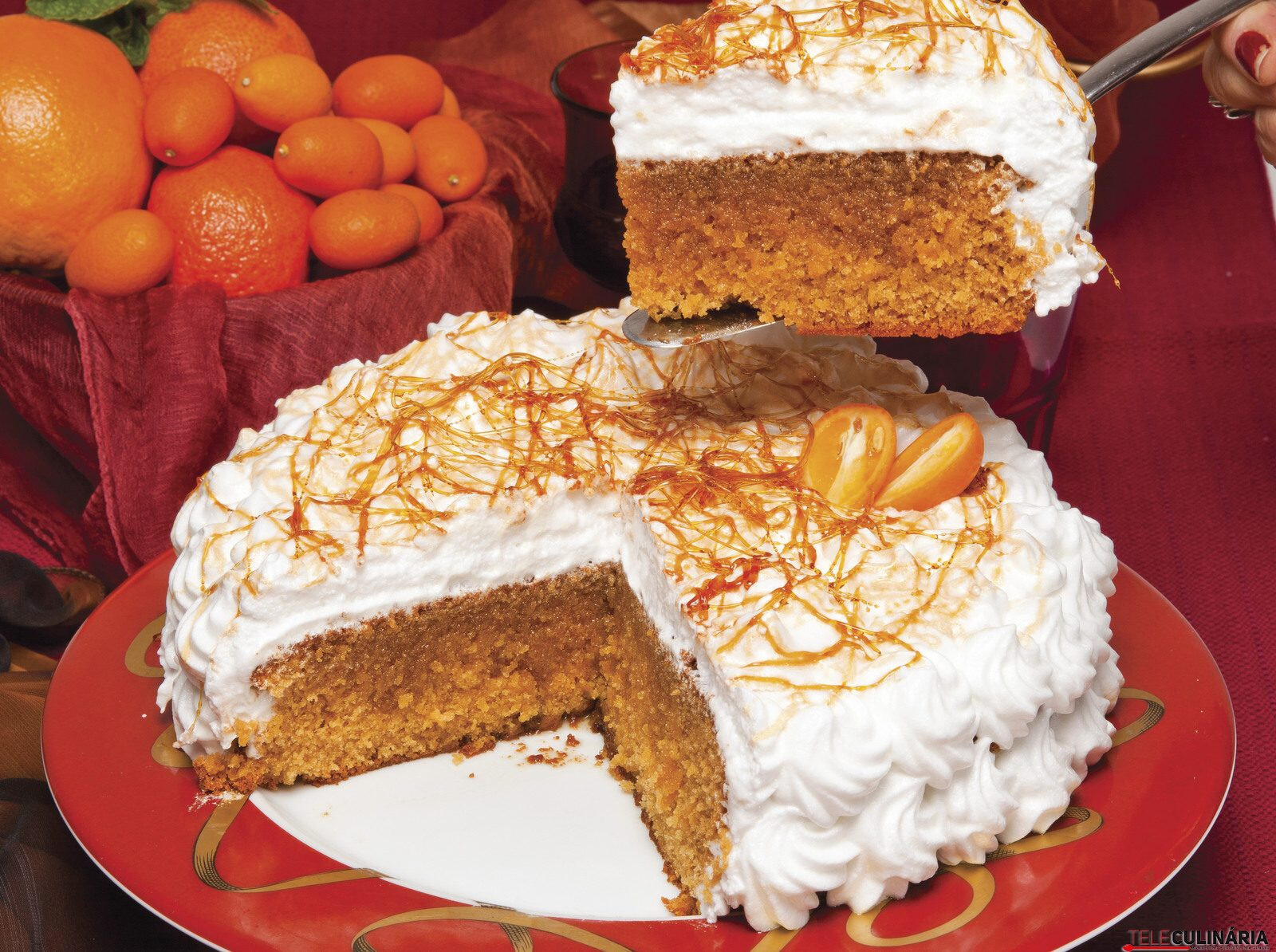 Bolo de caramelo nevado