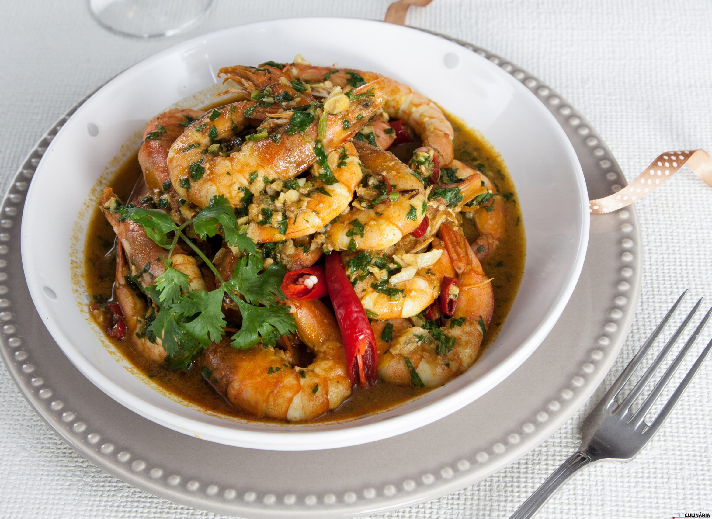 Gambas com malaguetas