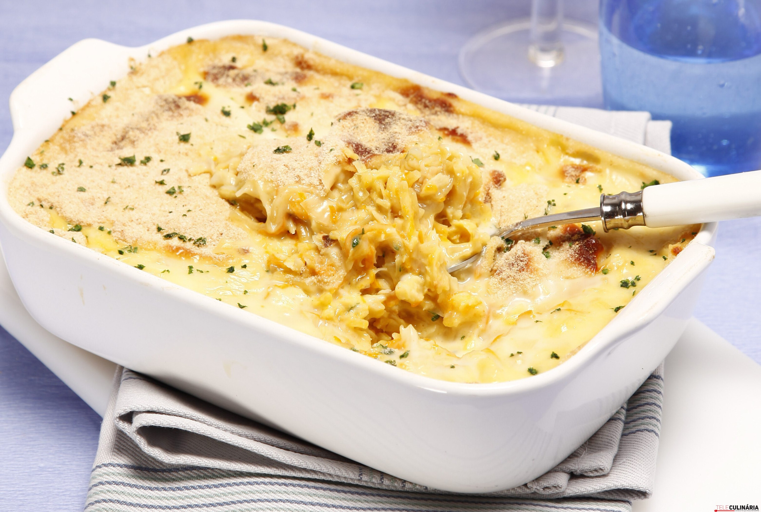 Peixe cremoso no forno