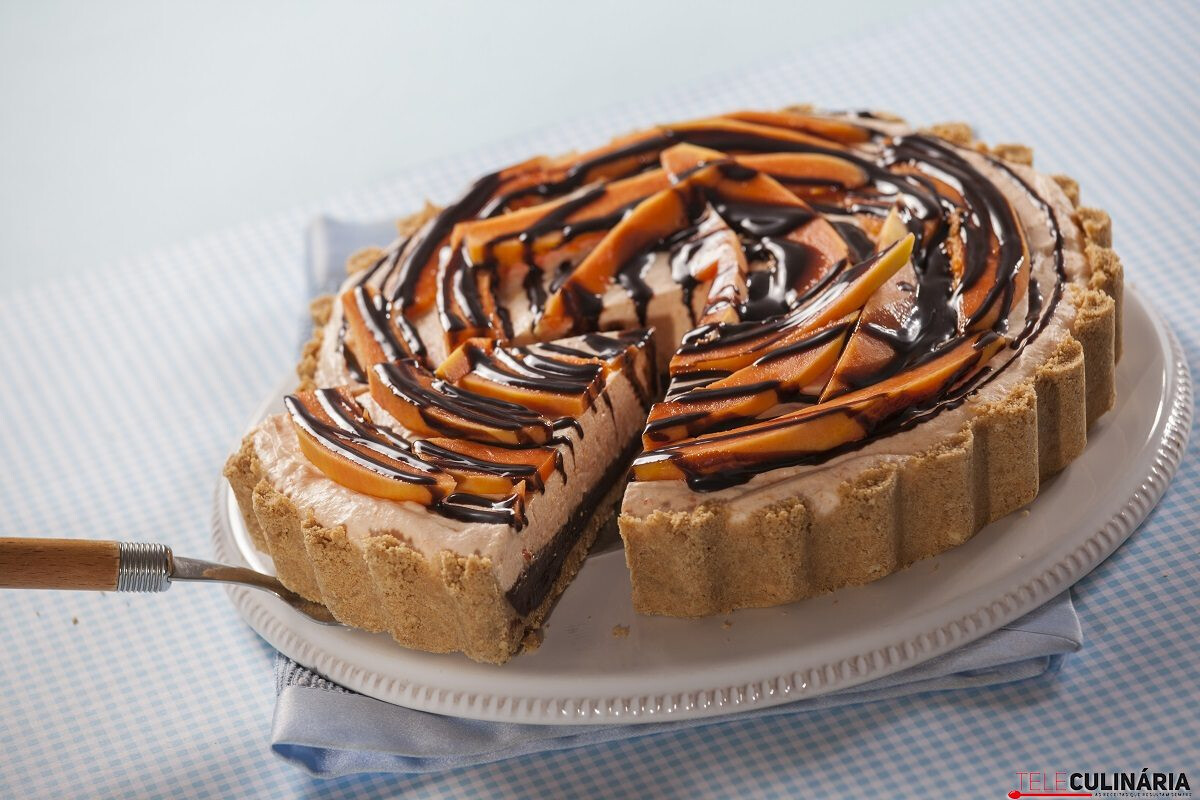 Tarte de papaia e chocolate