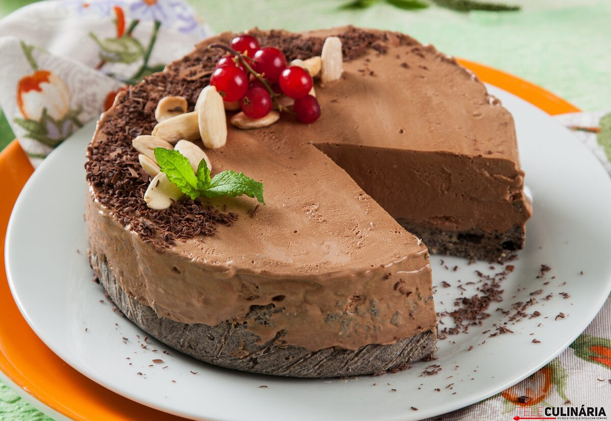 Cheesecake com creme de chocolate