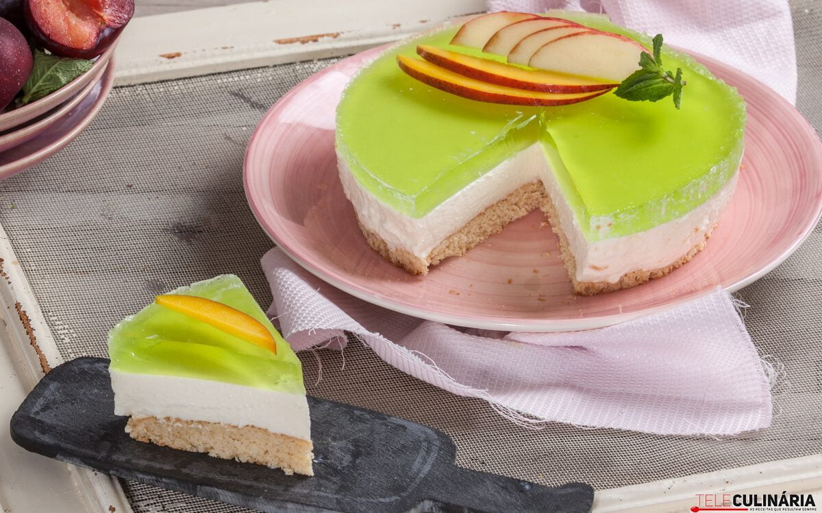 Cheesecake com gelatina (robot de cozinha)