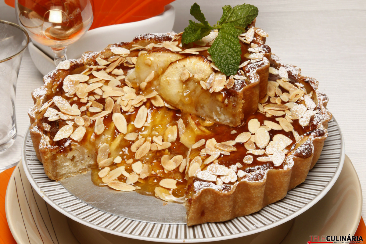 Tarte de maçã com compota de meloa