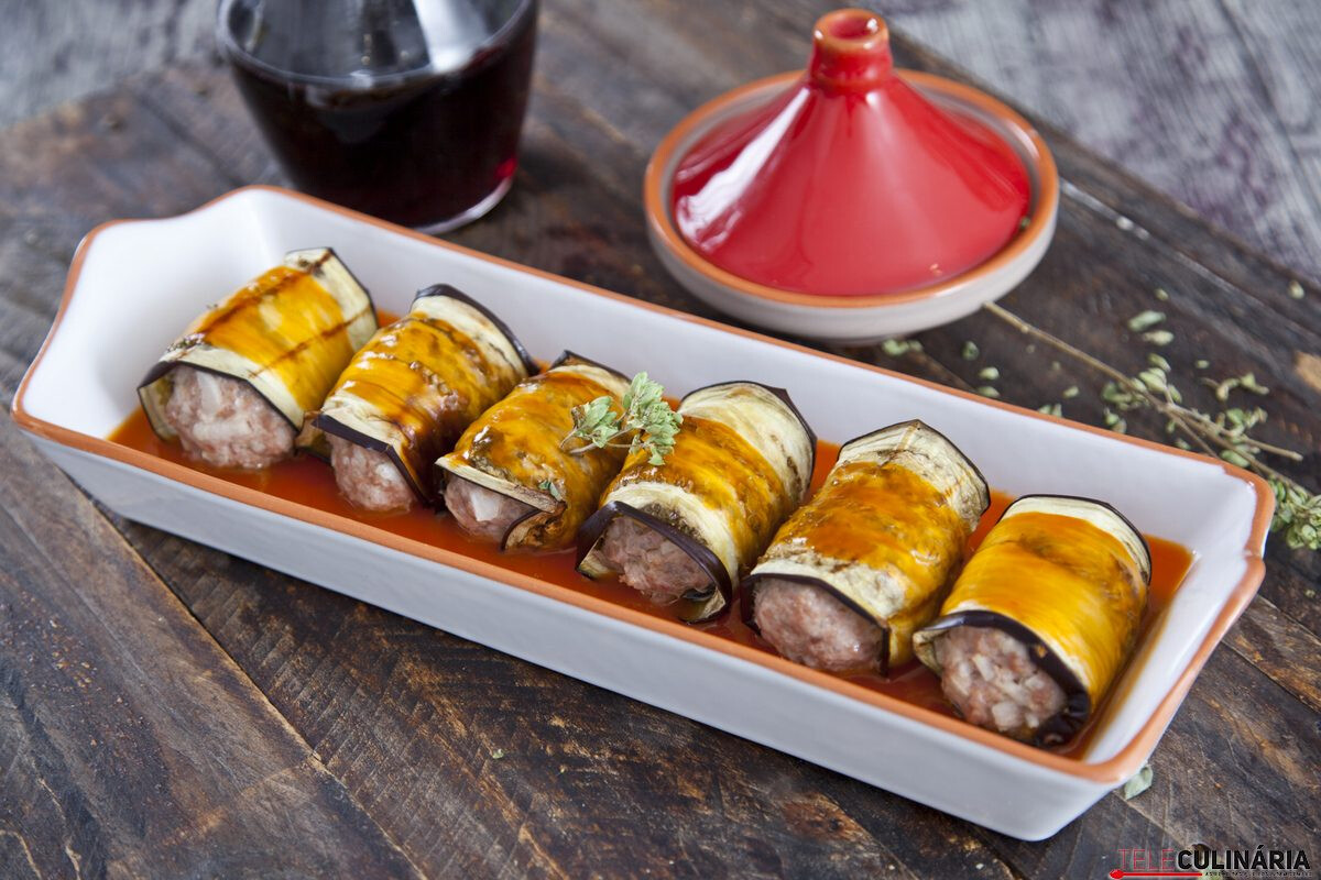 Canelones de beringela no forno