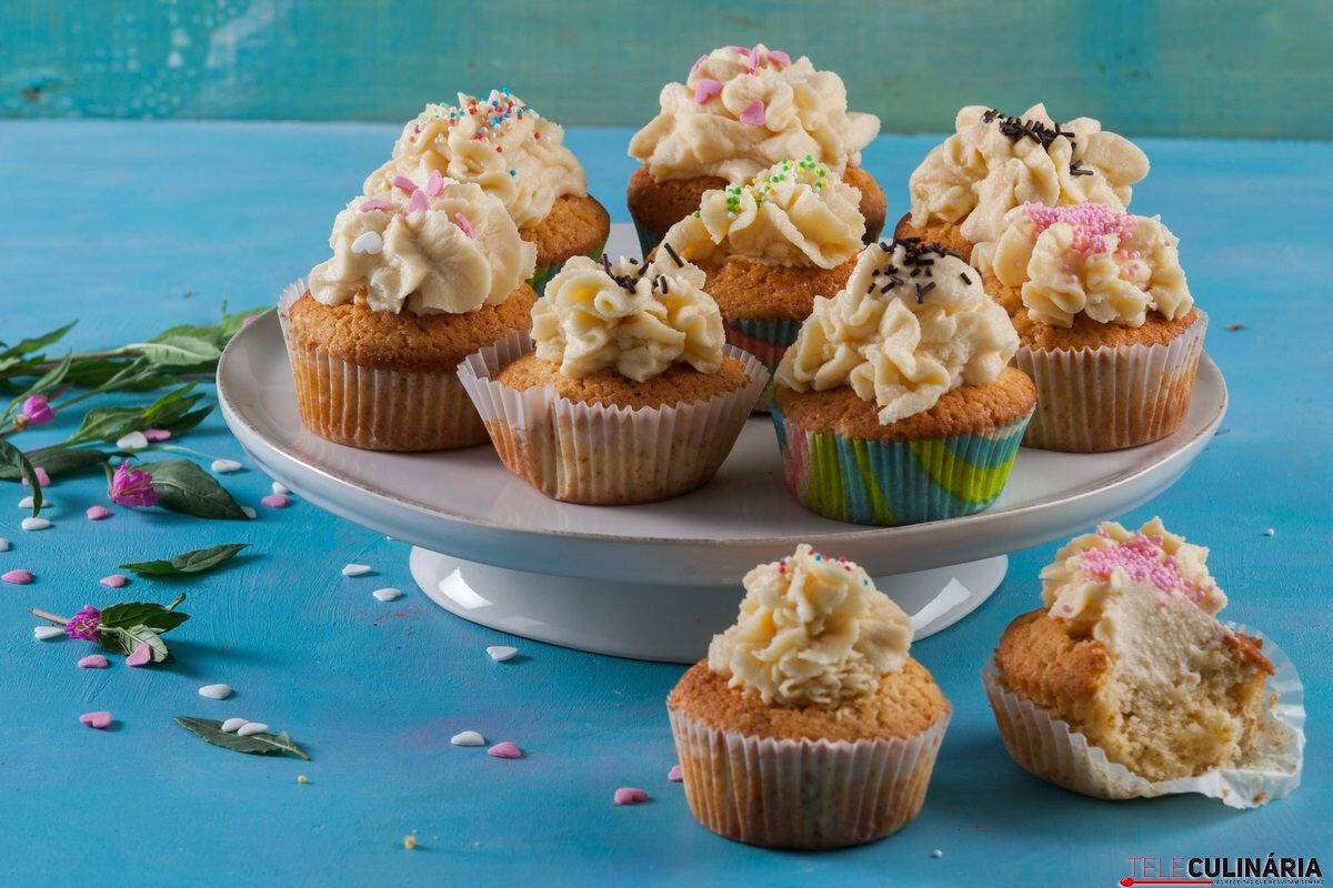 Receita de cupcakes de baunilha
