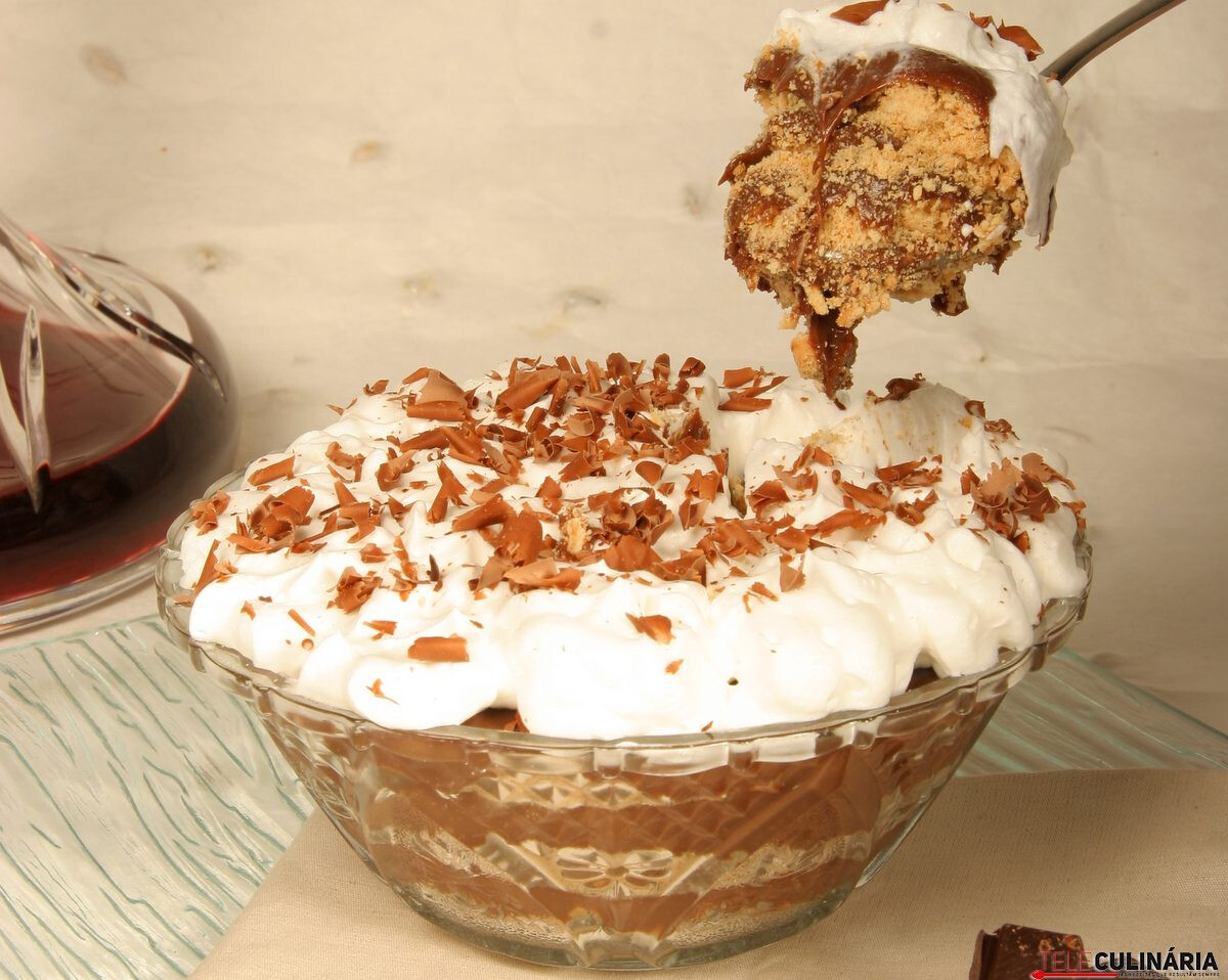 Taça de chocolate e natas