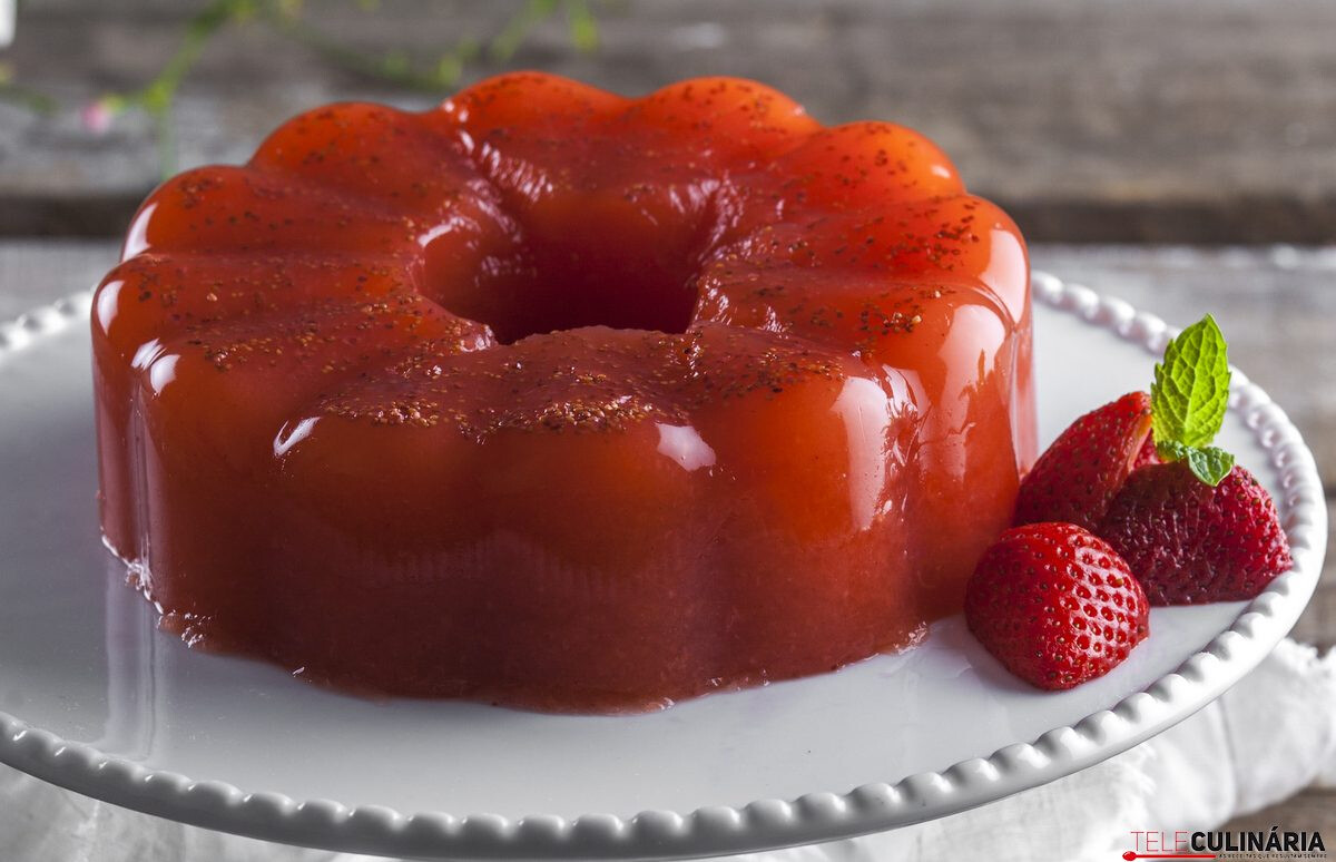 Gelatina de morangos energética