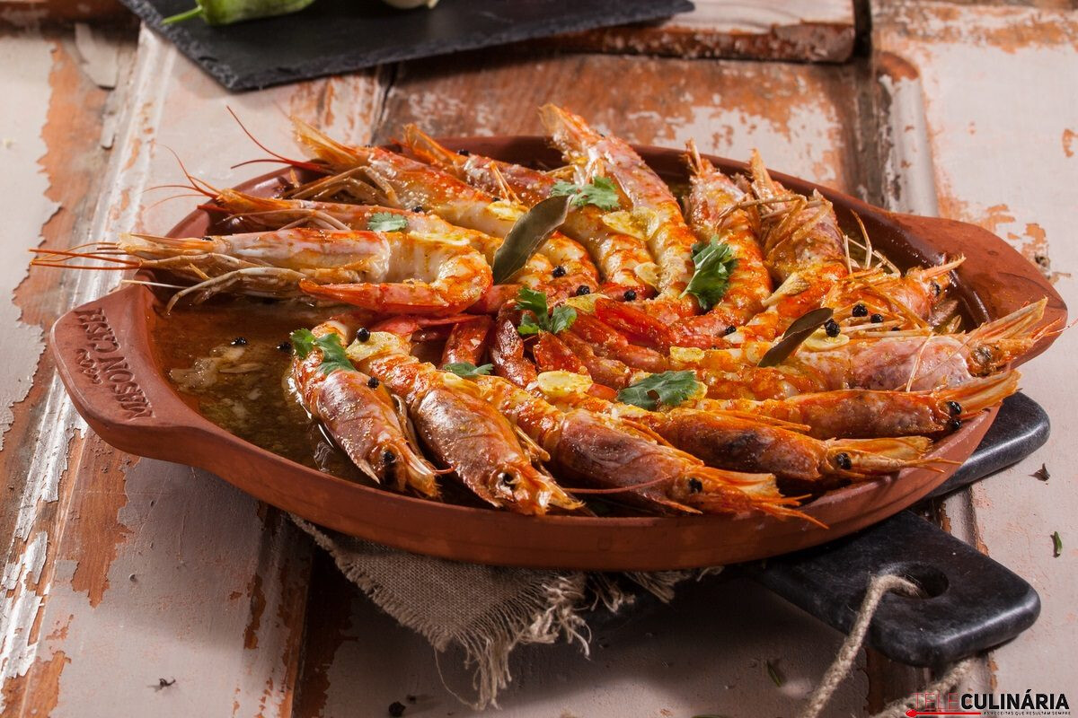 Camarões no forno