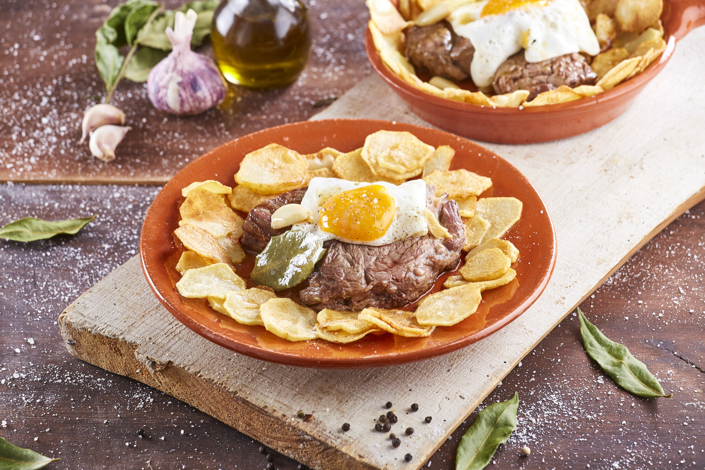 Bife com ovo a cavalo