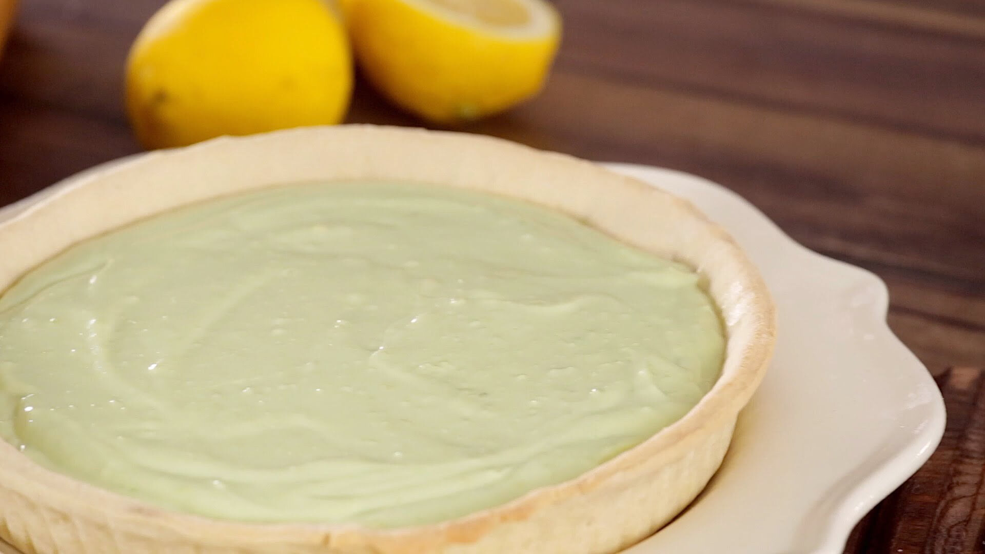 Tarte de abacate e limão