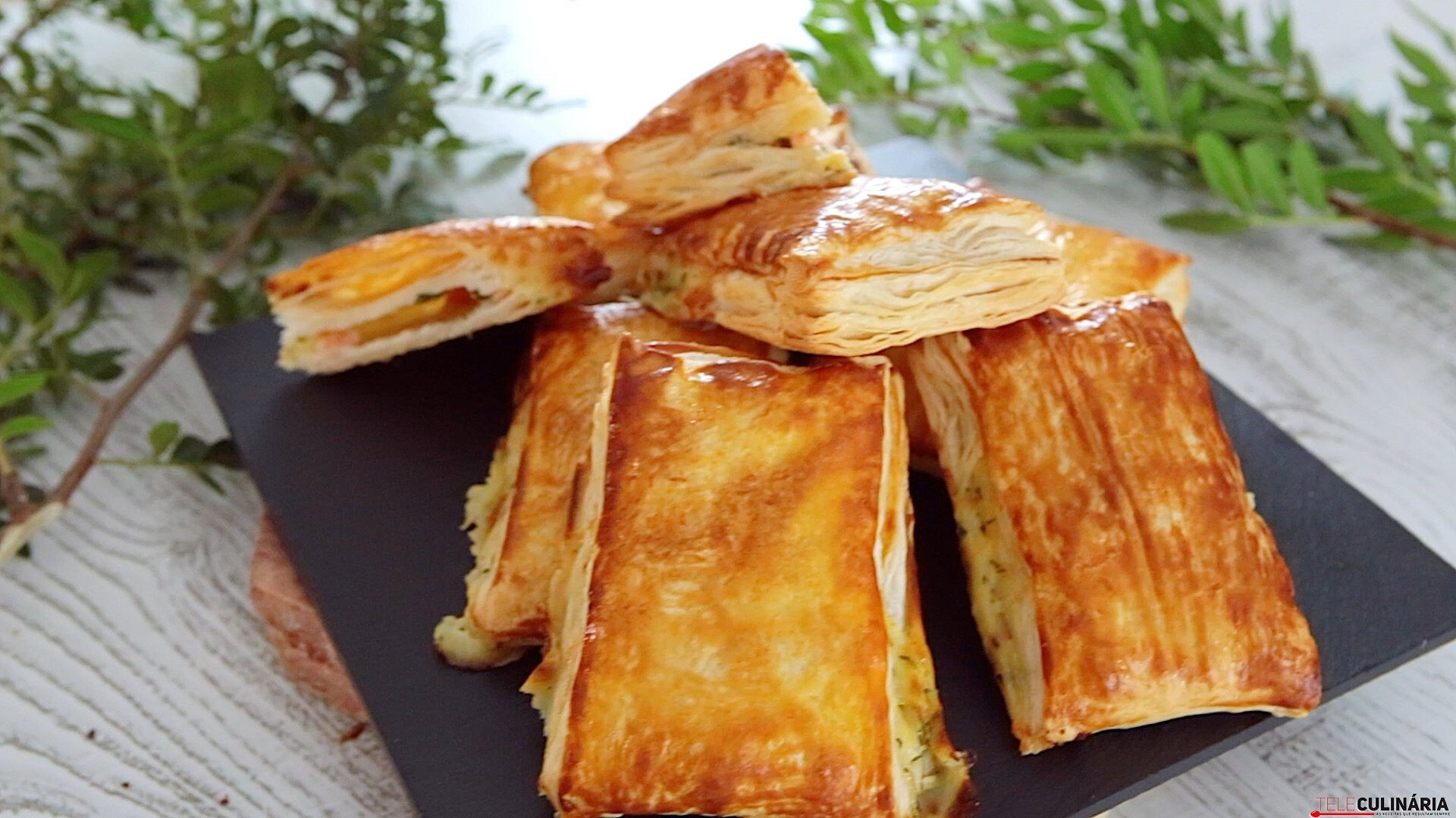 Folhados de camarão