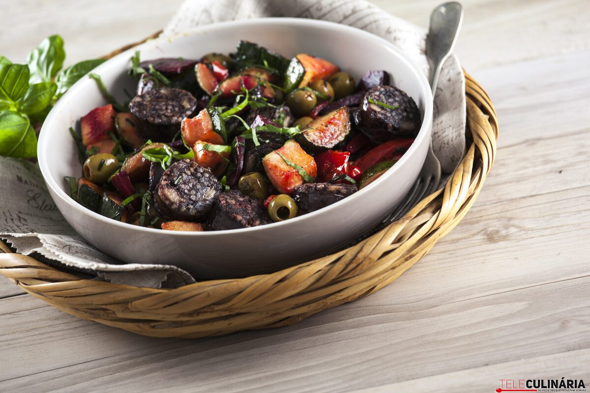 Morcela frita com alho